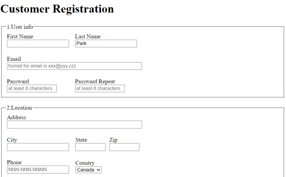 Customer Registration Form